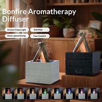 Diffuseur d'arômes Campfire 280 ml, diffuseur d'huiles essentielles à effet bois avec flamme simulée pour la maison, le bureau, l'hôtel, cadeau