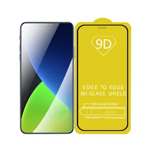 Película de vidro temperado para iphone, protetor de tela preto para iphone 11 12 9d iphone 13 14 pro max mini