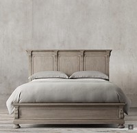 Lit plateforme double en chêne massif de style américain du milieu du siècle, sculpté à la main, confortable et durable, lit mural haut de gamme pour hôtel Saint James