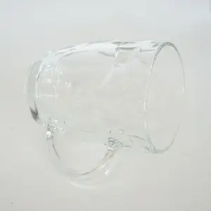 Taza de cerveza con hoyuelos de vidrio transparente, 16oz, en forma de barril, vasos de vidrio para beber