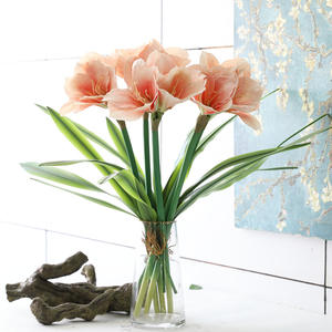 Vente chaude 3D Real Touch Rouge <span class=keywords><strong>Amaryllis</strong></span> Ampoules Artificielle Fleur Tiges pour Mariage Nouvel An Noël Pâques Saint Valentin - Product Image 5