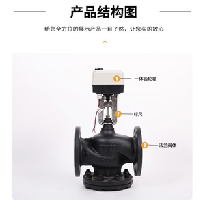 Vanne de régulation de contrôle d'équipement CVC à vapeur proportionnelle intégrale industrielle, équilibrage dynamique, vanne électrique bidirectionnelle fournie - Product Image 2