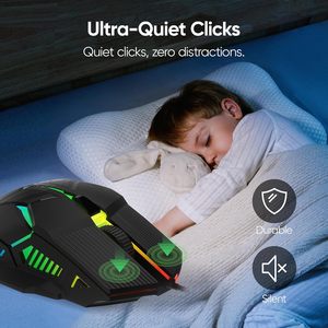 Souris de jeu PC RGB de haute qualité, filaire USB, design ergonomique avec logo personnalisé, petite quantité minimale de commande, suivi optique - Product Image 6