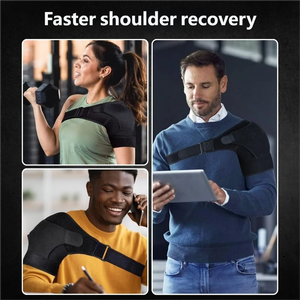 Penyangga Bahu Kompresi Neoprena yang Dapat Disesuaikan untuk Pria dan Wanita, Bernapas, untuk Meredakan Nyeri Rotator Cuff dan Sendi AC - Product Image 6