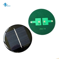 Chargeur solaire portable léger ZW-Dia74 Mini panneau solaire en époxy 0,4W Panneau solaire étanche scellé en époxy 5,5V