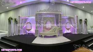 Escenario de recepción con temática de Boda Judía, escenario de boda con temática árabe, elegante, blanco - Product Image 2