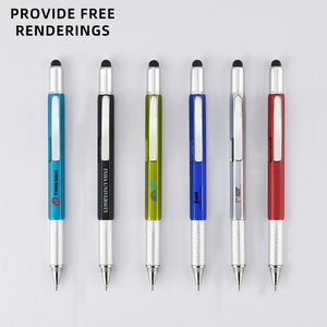 6 trong 1 đa-công cụ Stylus Pen với mức độ tinh thần đo quy mô Screwdriver ballpoint-biểu tượng tùy chỉnh có sẵn - Product Image 1
