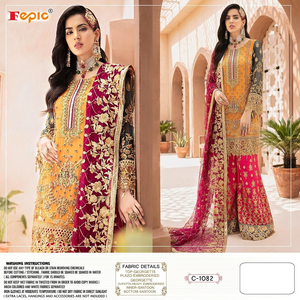 Shalwar Kameez de Georgette Sintética con Bordado de Perlas y Dupatta de Tela, Traje Étnico para Fiestas para Mujer - Product Image 5