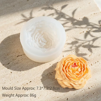 Moules à bougies en silicone 3D esthétiques en forme de fleurs (rose, pivoine, coquelicot) pour l'artisanat DIY de bougies à la cire de soja et de savons d'aromathérapie