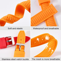 Montre analogique pour homme, étanche, avec bracelet en silicone souple, respirant, de luxe, à ajustement facile, 22 mm, à rayures, de la marque Skeleton Smart Quick.