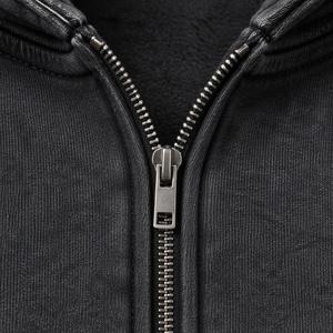 Sweat-shirt à capuche zippé vintage délavé pour homme, 355 GSM, épais, en molleton, coupe oversize, style streetwear, veste athlétique - Product Image 3