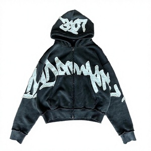 เสื้อฮู้ดดี้ผ้าฟลีซเนื้อหนัก 400GSM ผ้าฝ้าย 100% ป้องกันการเป็นขุย พร้อมลายปักพิมพ์ลายฤดูหนาว สวมใส่สบาย สไตล์วินเทจ สตรีทแวร์ - Product Image 3