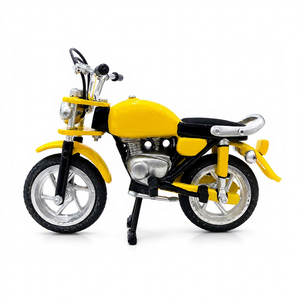 Modelo de Motocicleta Pintada Gubuk Bali CB100 ABS, Escultura Antigua Coleccionable, Amarillo y Negro, Pieza de Arte 3D Completa - Product Image 2