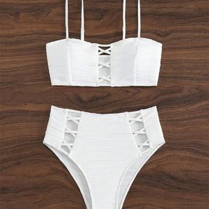 Maillot de bain triangle push-up imprimé pour femme, design personnalisé, échancré, pour fitness et plage - Product Image 2