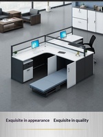 Lit pliant de bureau pour pause déjeuner, cabine de travail en L avec écran intégré, table-lit, personnalisation de bureau en PVC