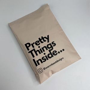 Logotipo personalizado impreso Poly Post Mailer impermeable melocotón Nude Beige Polymailer bolsas de envío pequeños negocios mensajeros uso exprés - Product Image 4
