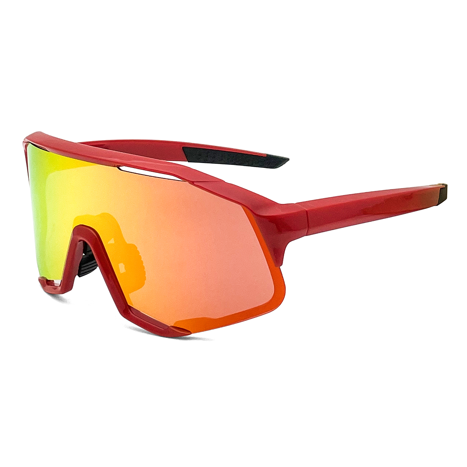 Montura roja, lentes amarillas.