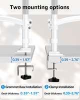 Bras de moniteur double 13-32 pouces Support d'écran double Support de moniteur LCD