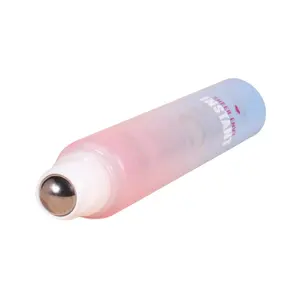 cosmetic empty packaging container metal ball 10 15 ml roller on pink plastic tube for eye cream