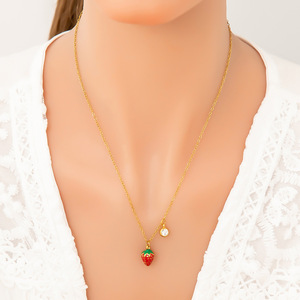 สร้อยคอจี้ผลไม้ ชุบทอง 18K โซ่สแตนเลส ของขวัญเครื่องประดับสำหรับผู้หญิง เครื่องประดับแฟชั่น - Product Image 3