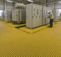 Grilles en PRV non conductrices, panneaux de sol isolants électriques en GRP pour salle de poste de transformation