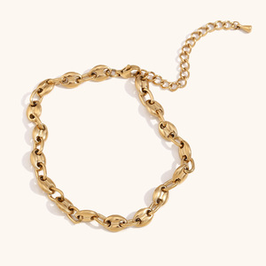 Chaîne <span class=keywords><strong>de</strong></span> <span class=keywords><strong>cheville</strong></span> OEM plaquée or 14 carats motif <span class=keywords><strong>grain</strong></span> <span class=keywords><strong>de</strong></span> café pour femme, en acier inoxydable, bijou d'été pour la plage, accessoire résistant à l'eau et inaltérable - Product Image 4