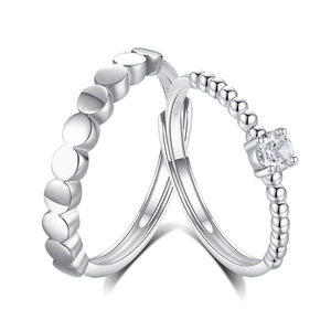 Set di Anelli di Lusso <span class=keywords><strong>in</strong></span> Argento Sterling 925, Gioielli Impermeabili Antiossidanti, Anelli Geometrici Impilabili con Perline per Donne, Regalo di Fidanzamento - Product Image 5