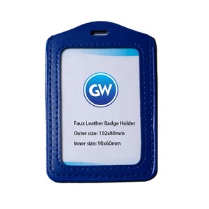 <span class=keywords><strong>Verticale</strong></span> Del Cuoio Del Faux Del Supporto di Distintivo di Colore Blu DELL'UNITÀ di elaborazione Employee ID del Supporto di Carta - Product Image 3