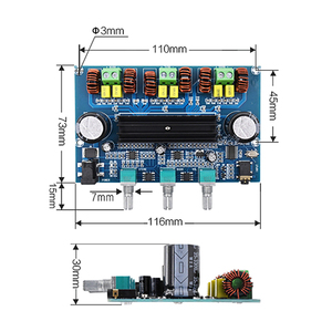 XH-A305 BLE 5.0 סטריאו דיגיטלי מגבר כוח לוח TPA3116D2 50Wx2 + 100W 2.1 ערוץ אודיו בס סאב AUX AMP מודול - Product Image 2