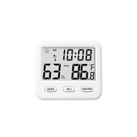Jam Dinding Digital LCD Mini Magnetik dengan Termometer dan Higrometer, Dilengkapi Alarm, Akurasi 1°C/5%, untuk Berbagai Kegunaan di Ruangan