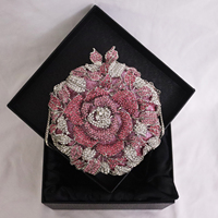 Sac à main de luxe en forme de fleur pour femme, orné de cristaux et de diamants, idéal pour mariage, soirée ou événement – Fournisseur direct usine