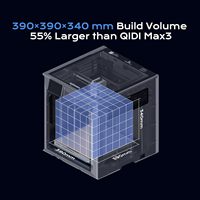 Imprimante 3D QIDI Max4 Combo, volume d'impression important 390x390x340mm, chambre chauffée 65°C, plateau chauffant en aluminium, PLA, USB, FDM, haute vitesse 800mm/s