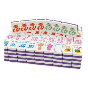 HIMORE Ensemble de tuiles de mahjong flottantes d'été, inaltérables, imperméables, pour jeux de piscine, de <span class=keywords><strong>plage</strong></span> et de voyage, impression claire, pour divertissement en extérieur - Product Image 5