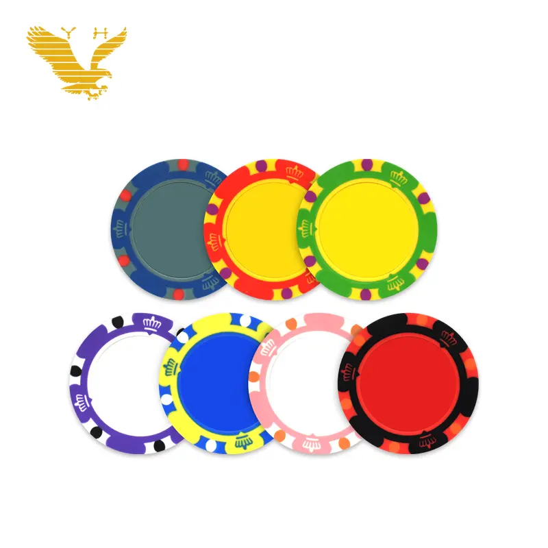 YH Casino Products Clay Poker Chips No Denomination Custom Poker Set 500 Chips Casino Poker Chip