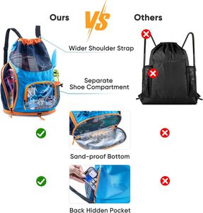Sac à dos en maille polyester avec cordon <span class=keywords><strong>de</strong></span> serrage, motif bonbons, bretelles unisexes, compartiment à chaussures, poche humide, résistant au sable - Vente en gros usine - Product Image 6