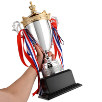 Trophées et récompenses personnalisés 50cm Grand gagnant en métal World Trophy Cup Award pour les tournois Sports Soccer Basketball League