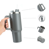 Mug isotherme à double paroi en acier inoxydable de bonne qualité, 1200 ml (40 oz), avec poignée