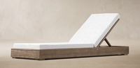 Ensemble de canapés d'extérieur en teck vieilli sur mesure, ensemble de conversation moderne pour patio avec coussins, canapé de jardin en teck massif et table basse