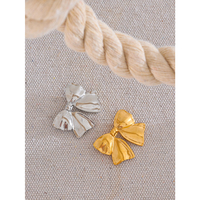 JINYOU 4224 Broche tendance en acier inoxydable en forme de nœud papillon, résistante à l'eau, pour vêtements, chapeaux et accessoires 2025