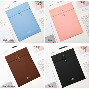 Porte-documents vertical en cuir PU vintage A4 pour bureau avec enveloppe postale à ficelle pour le classement - Product Image 2