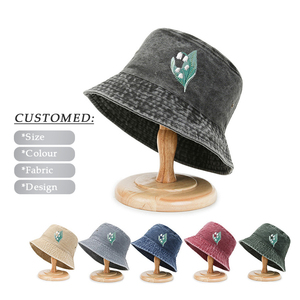 Sombrero de pescador de ala ancha Unisex de alta calidad bordado con logotipo personalizado sombrero de pescador de algodón desgastado Vintage para uso diario - Product Image 1