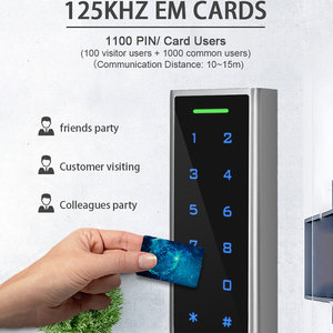 Kit de contrôle d'accès <span class=keywords><strong>sans</strong></span> <span class=keywords><strong>fil</strong></span> extérieur 1100 125KHz EM Card PIN Users 433MHz Keypad étanche IP65 10~15m alimenté par batterie - Product Image 4