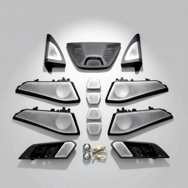 Brand New SSY X5/X7 LED Ambient Light Stainless Steel Audio Cover 12V Front Position Speaker Auto Interior Lighting 36W