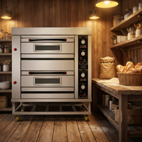 Oven Pizza Listrik Komersial Dua Tingkat, Promo Panas, 2/4/6 Loyang, Tegangan Sesuai Pesanan untuk Ekspor Timur Tengah dan Afrika