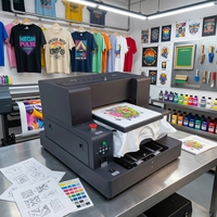 Printer Inkjet A3 DTG multifungsi, 2 dalam 1 langsung ke garmen & langsung ke kain untuk pencetakan kartu kaos L805 kepala Printer DTG