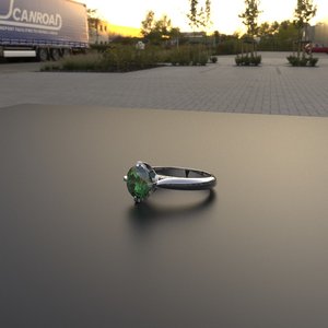 Sterling <b>Silver</b> <b>Emerald</b> <b>Ring</b> With Diamonds For Girls &amp; Women - Product Image 2