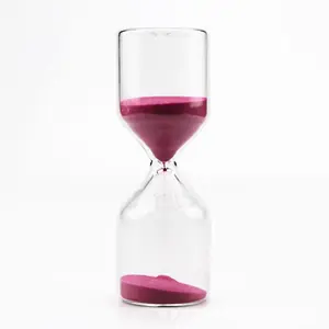 Nuovo design clessidra in legno colorato con timer per sabbia in vetro da 30 secondi per la gestione del tempo