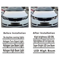 Kit de phares de remplacement, feux de jour à double couleur, lampe projecteur LED pour Kia Forte 2009-2013