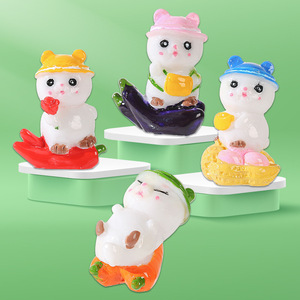 Figurines de lapin mignonnes en résine, décoration miniature pour jardin, bureau, maison, ornement de bureau, forme animale, artisanat, décoration artistique - Product Image 3