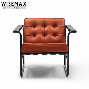 WISEMAX MÜBLER italienischer Luxus-Single-Office-Lounge-Sessel <span class=keywords><strong>202</strong></span> Edelstahlrahmen mit PU-Leder-Armlehnesessel fürs Büro - Product Image 5